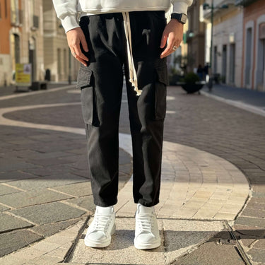 Jeans cargo nero regular fit - FLAG STORE